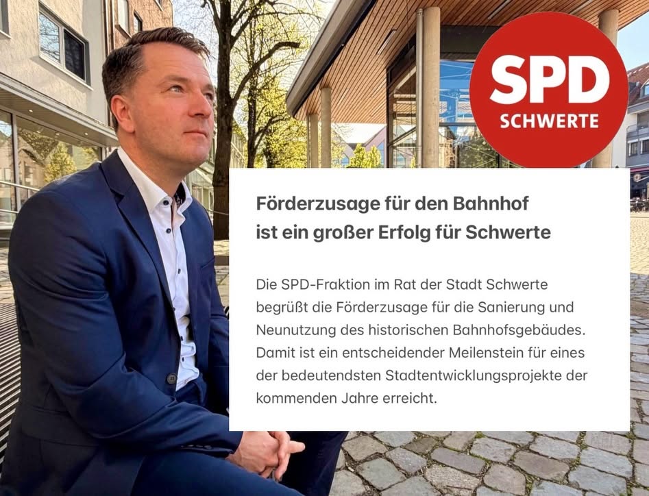 Das historische Bahnhofsgebäude in Schwerte, für dessen Sanierung eine Förderzusage vorliegt